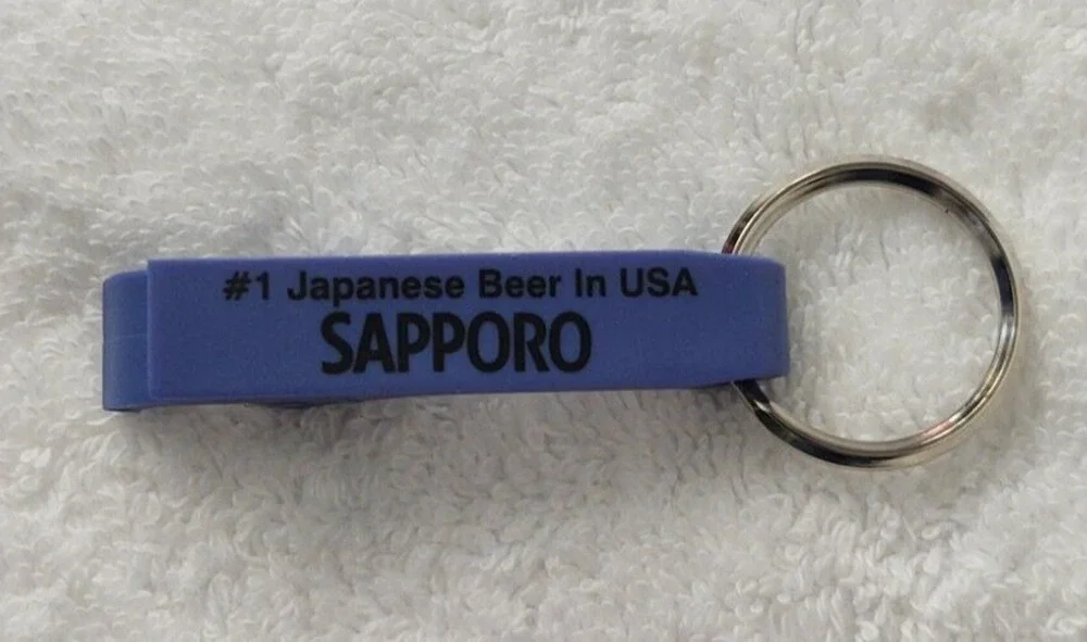 Blue Sapporo Beer Keychain & Bottle Opener - Dad's Birthday, Father's Day Gift